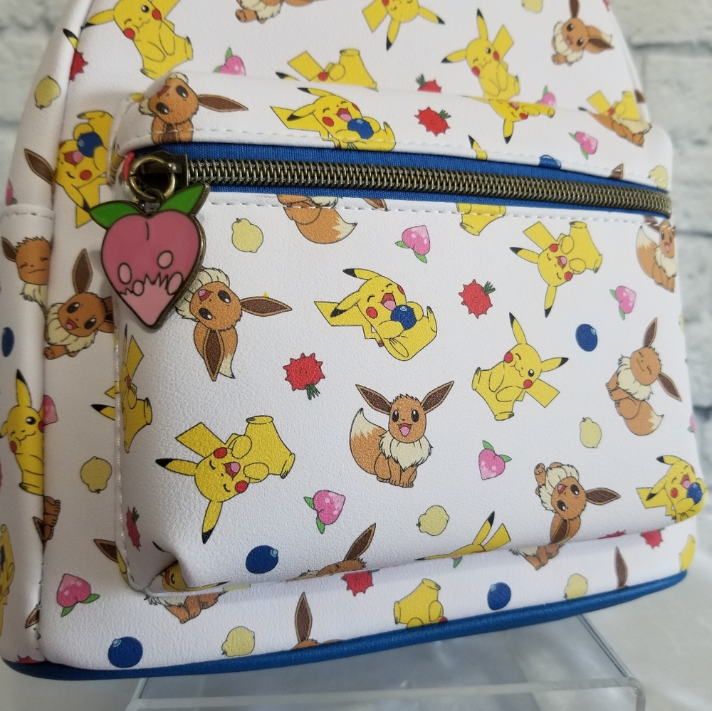 Loungefly Pokemon Eevee Pikachu Berries Mini Backpack Bag New - Picture 9 of 15